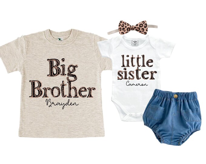Big Brother/Little Sister Matching Sibling Set. Baby Shower Gift. Take Home Outfit. Matching Sibling Set