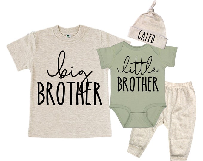 Big Brother/Little Brother Matching Sibling Set. Baby Shower Gift. Take Home Outfit. Matching Sibling Set
