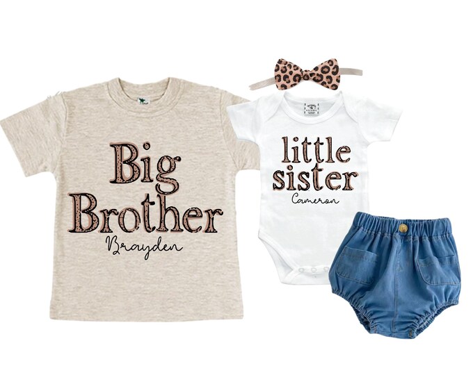 Big Brother/Little Sister Matching Sibling Set. Baby Shower Gift. Take Home Outfit. Matching Sibling Set