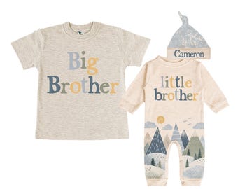Big Brother/Little Brother Matching Sibling Set. Baby Shower Gift. Take Home Outfit. Matching Sibling Set
