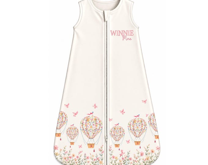 Personalized Baby Sleep Sack. Newborn Coming Home Outfit. Baby Sleep Sack. Hot Air Balloon Baby Item