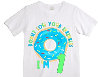 Personalized Donut You Know it's my Birthday Donut Rainbow ONE Birthday Boy Shirt. Cake Smash Birthday Shirt. ONE. Birthday Shirt