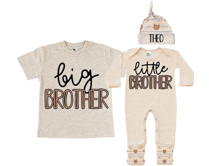 Big Brother/Little Brother Matching Sibling Set. Baby Shower Gift. Take Home Outfit. Matching Sibling Set