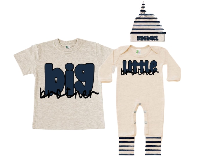 Big Brother/Little Brother Matching Sibling Set. Baby Shower Gift. Take Home Outfit. Matching Sibling Set