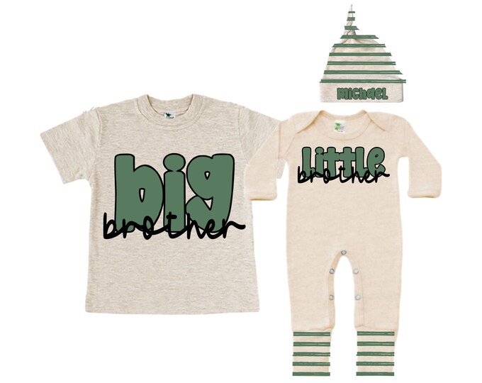 Big Brother/Little Brother Matching Sibling Set. Baby Shower Gift. Take Home Outfit. Matching Sibling Set