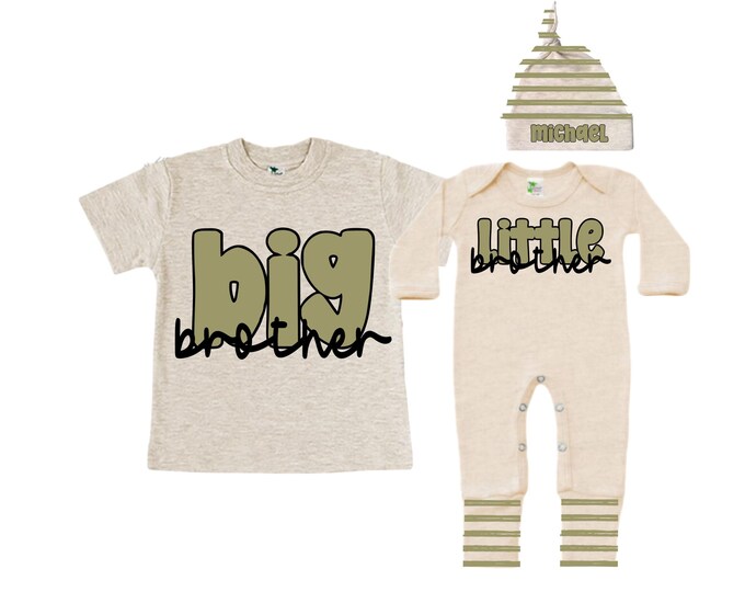 Big Brother/Little Brother Matching Sibling Set. Baby Shower Gift. Take Home Outfit. Matching Sibling Set