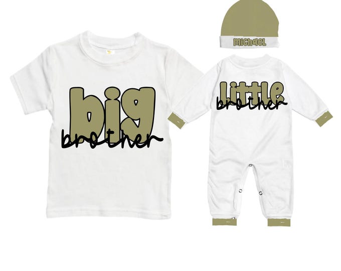 Big Brother/Little Brother Matching Sibling Set. Baby Shower Gift. Take Home Outfit. Matching Sibling Set