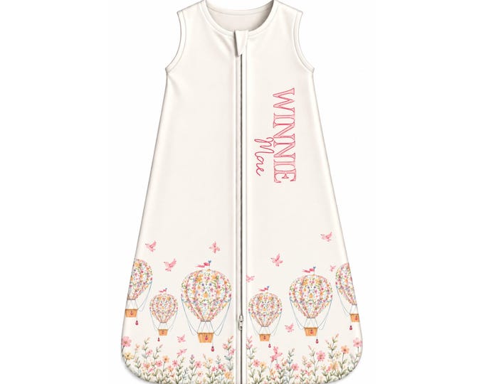 Personalized Baby Sleep Sack. Newborn Coming Home Outfit. Baby Sleep Sack. Hot Air Balloon Baby Item