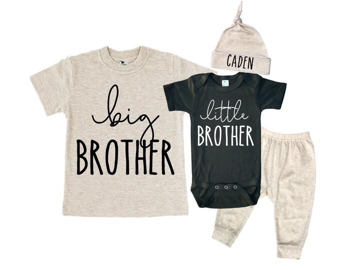 Big Brother/Little Brother Matching Sibling Set. Baby Shower Gift. Take Home Outfit. Matching Sibling Set