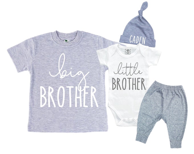 Big Brother/Little Brother Matching Sibling Set. Baby Shower Gift. Take Home Outfit. Matching Sibling Set