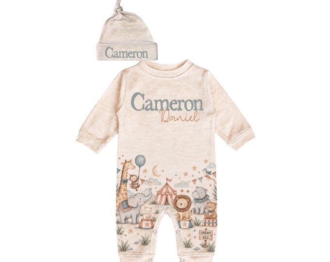 Personalized Name Baby Outfit. Baby Shower Gift. New Born Bring Home Outfit.