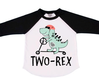 Two COOL Raglan Dinosaur theme Birthday Shirt. Two Birthday. Boy's Dino Birthday Shirt. Dinosaur Birthday Shirt.