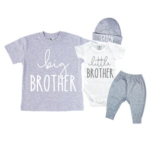 Big Brother/Little Brother Matching Sibling Set. Baby Shower Gift. Take Home Outfit. Matching Sibling Set
