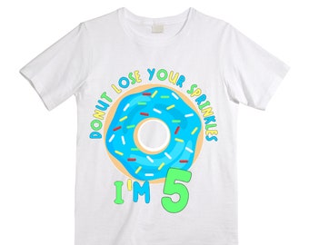 Donut Birthday Donut Donut Lose Your Sprinkles FIVE Birthday Boy Shirt. Cake Smash Birthday Shirt. 5th Donut Birthday. Birthday Shirt