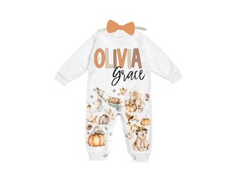 Personalized Name Baby Outfit. Baby Shower Gift. New Born Bring Home Outfit.