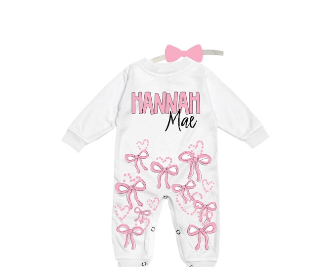 Personalized Name Baby Outfit. Baby Shower Gift. New Born Bring Home Outfit.