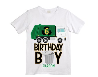 Personalized Dump Everything! I'm 6 Trash Truck / Garbage Truck SIX theme Birthday Shirt. SIX Birthday. Birthday. Trash Truck Birthday .