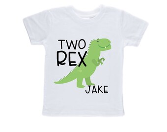 Personalized Dinosaur theme Birthday Shirt. Two Birthday. Boy's Dino Birthday Shirt. Dinosaur Birthday Shirt.