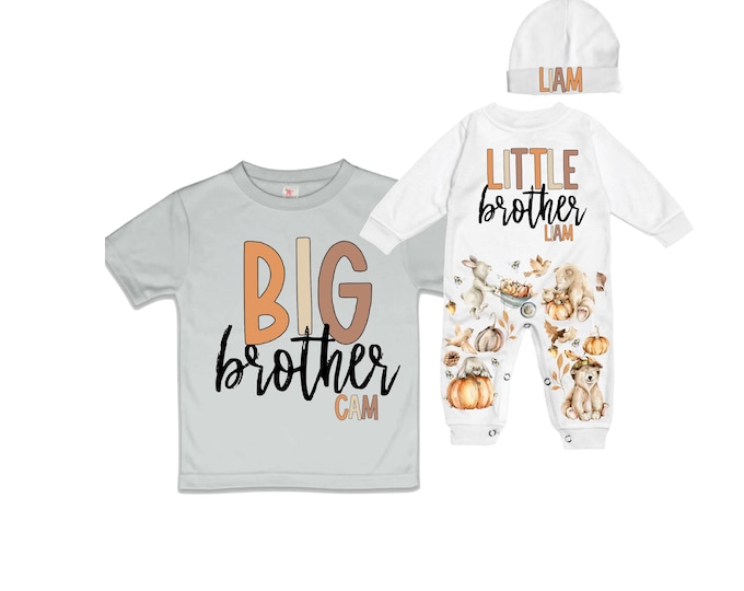 Big Brother/Little Brother Matching Sibling Set. Baby Shower Gift. Take Home Outfit. Matching Sibling Set