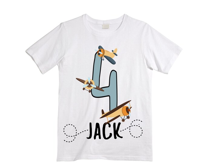 Personalized Airplane FOUR  Raglan Airplane theme Birthday Shirt. FOUR Birthday. Boy's Racing Birthday . Airplane Party Birthday