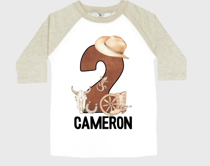 Personalized Farm Wild West / Cowboy / Western Themed Birthday Shirt. Two Birthday. Boy's Tractor Birthday Shirt.  Farm Birthday Shirt.