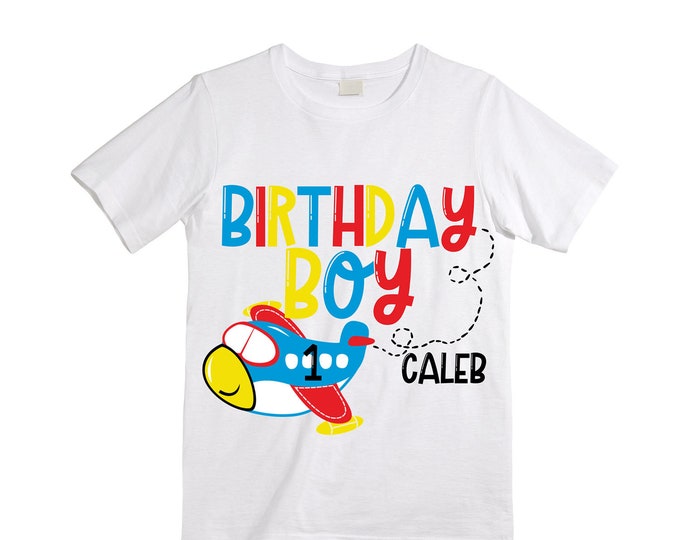 Personalized Airplane theme Birthday Shirt. ONE Birthday. Boy's Car Birthday Shirt. Airplane Racing Birthday Shirt.