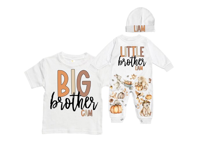 Big Brother/Little Brother Matching Sibling Set. Baby Shower Gift. Take Home Outfit. Matching Sibling Set