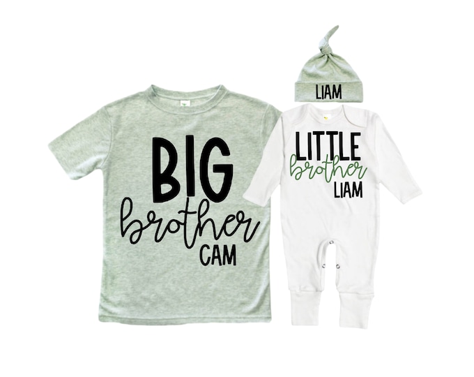 Big Brother/Little Brother Matching Sibling Set. Baby Shower Gift. Take Home Outfit. Matching Sibling Set