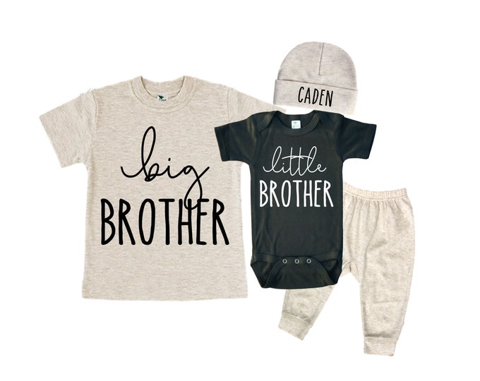 Big Brother/Little Brother Matching Sibling Set. Baby Shower Gift. Take Home Outfit. Matching Sibling Set