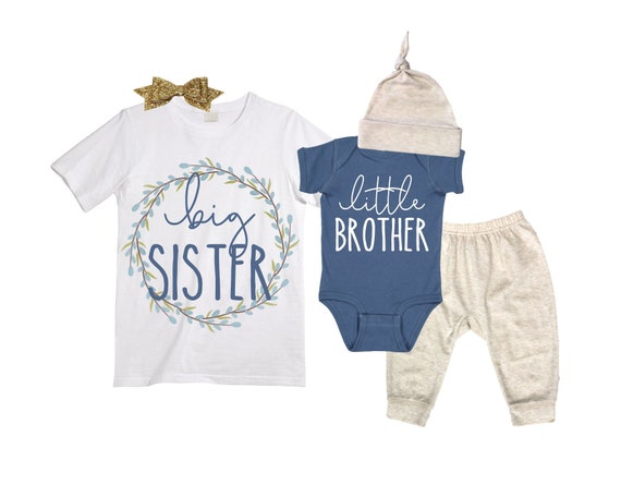 Big Sister/little Brother Matching Sibling Baby Shower Gift