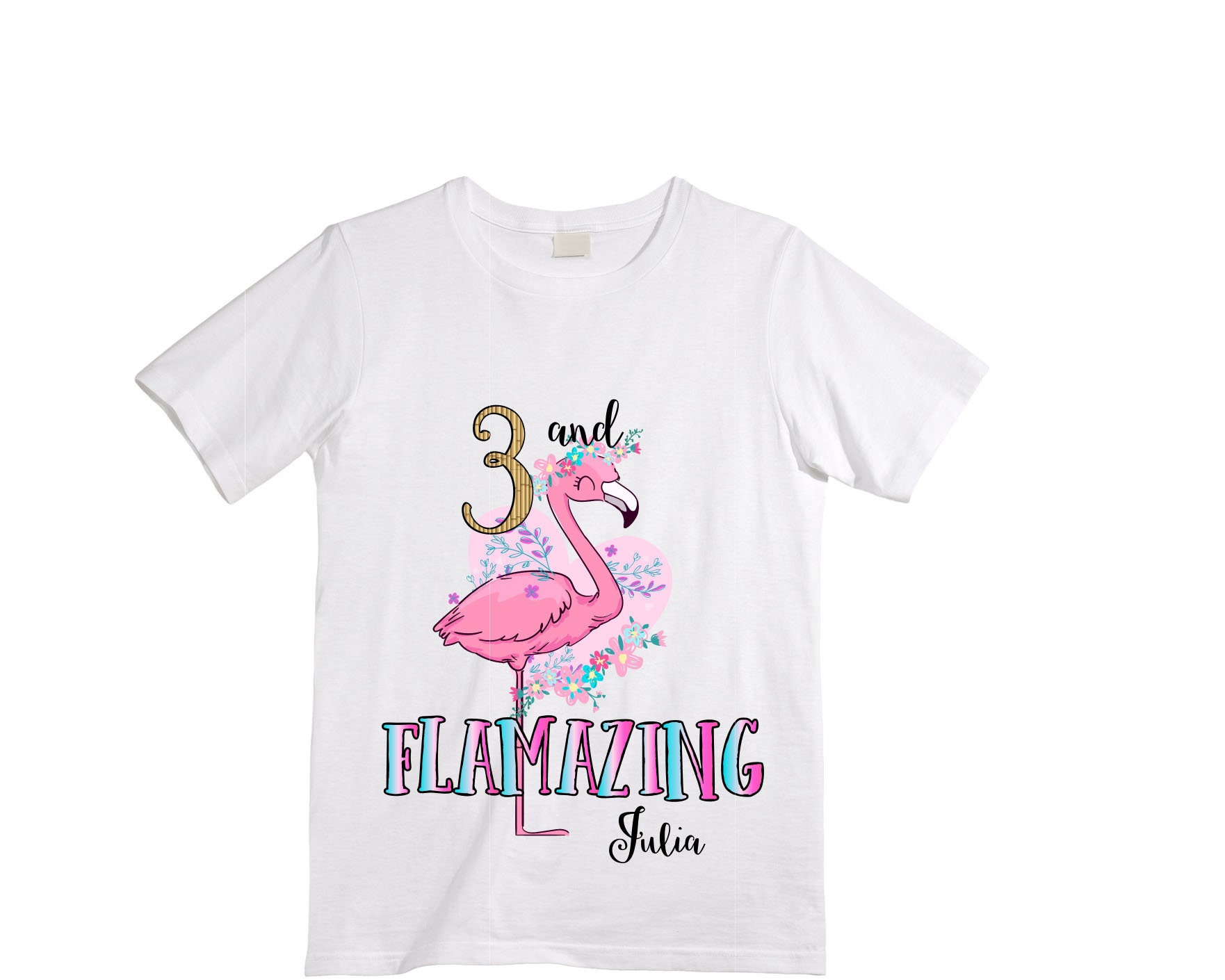 Monogrammed Flamingo Shirt For Girls