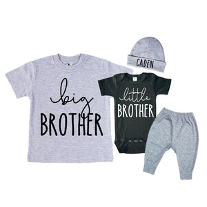 Big Brother/Little Brother Matching Sibling Set. Baby Shower Gift. Take Home Outfit. Matching Sibling Set