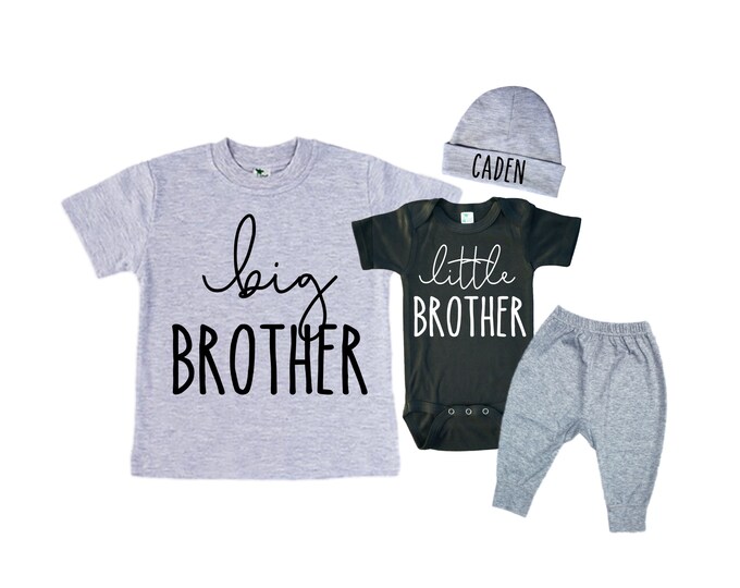Big Brother/Little Brother Matching Sibling Set. Baby Shower Gift. Take Home Outfit. Matching Sibling Set