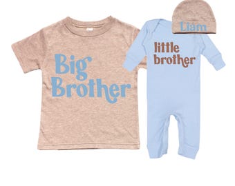 Big Brother/Little Brother Matching Sibling Set. Baby Shower Gift. Take Home Outfit. Matching Sibling Set