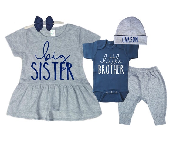 Big Sister SHIRT /Little Brother Matching Sibling Set. Baby Shower Gift. Take Home Outfit. Matching Sibling Set