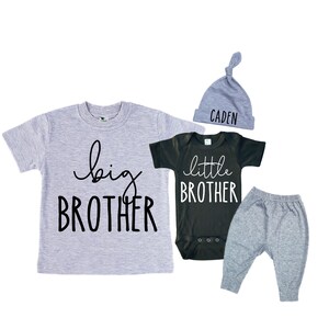 Big Brother/Little Brother Matching Sibling Set. Baby Shower Gift. Take Home Outfit. Matching Sibling Set