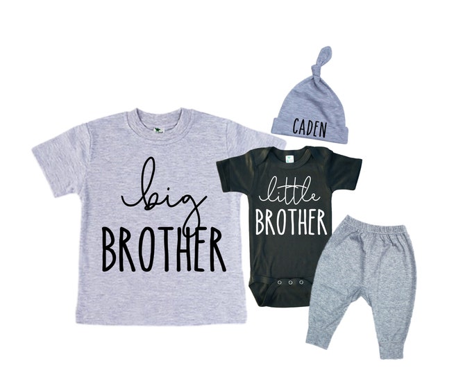 Big Brother/Little Brother Matching Sibling Set. Baby Shower Gift. Take Home Outfit. Matching Sibling Set