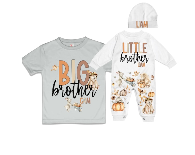 Big Brother/Little Brother Matching Sibling Set. Baby Shower Gift. Take Home Outfit. Matching Sibling Set