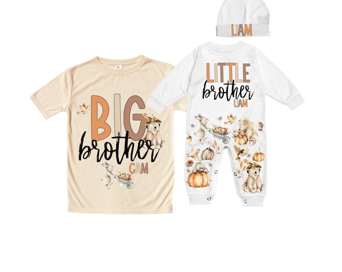 Big Brother/Little Brother Matching Sibling Set. Baby Shower Gift. Take Home Outfit. Matching Sibling Set
