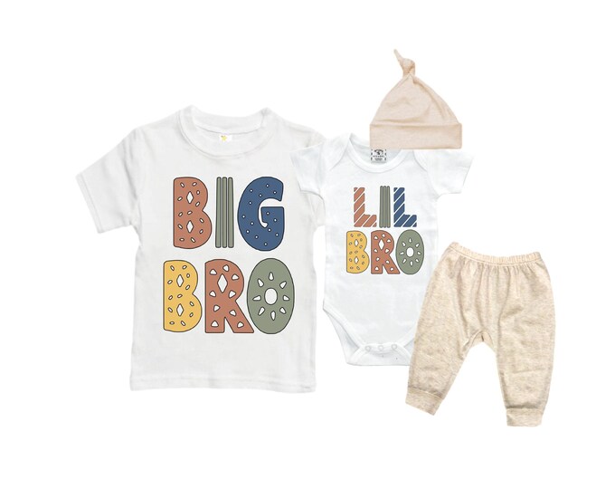 Big Brother/Little Brother Matching Sibling Set. Baby Shower Gift. Take Home Outfit. Matching Sibling Set