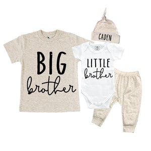Big Brother/Little Brother Matching Sibling Set. Baby Shower Gift. Take Home Outfit. Matching Sibling Set