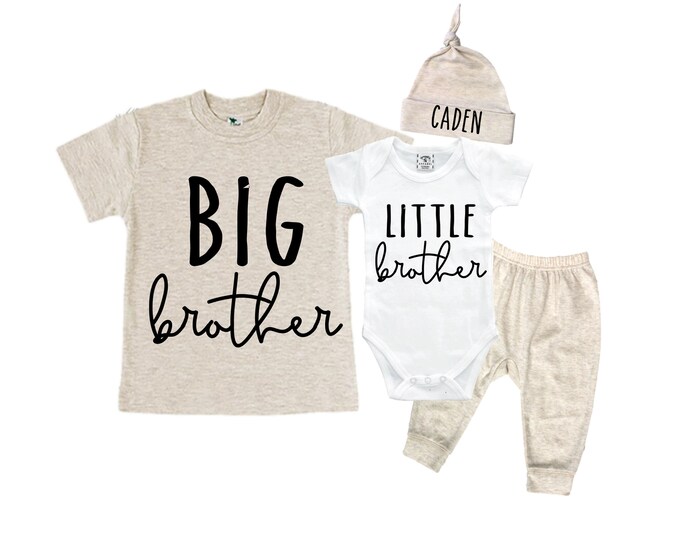 Big Brother/Little Brother Matching Sibling Set. Baby Shower Gift. Take Home Outfit. Matching Sibling Set