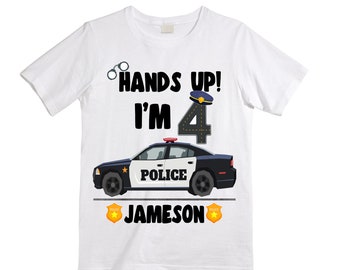 Personalized Hands Up! I'm 4 FOUR Raglan Monster Truck theme Birthday Shirt. Fourth Birthday. Boy's Racing Birthday . Tractor Birthday .