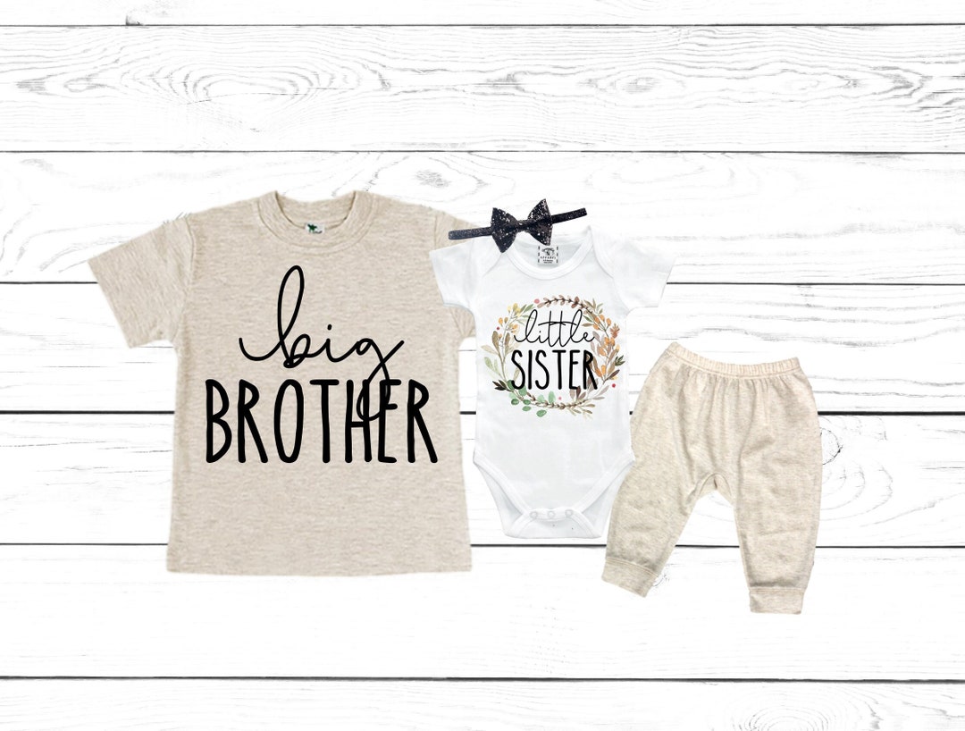 Big Brother/little Sister Matching Sibling Set. Baby Shower - Etsy