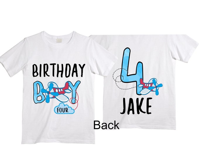 Personalized Airplane FOUR  Raglan Airplane theme Birthday Shirt. FOUR Birthday. Boy's Racing Birthday . Airplane Party Birthday