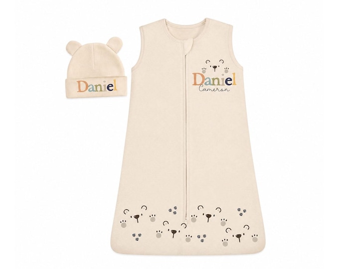 Personalized Micro-fleece Baby Sleep Sack. Baby Shower Gift. New Baby Gift
