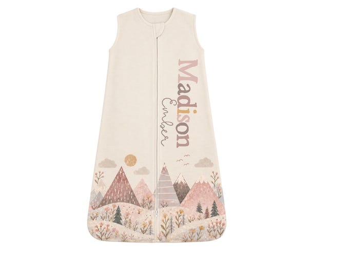 Personalized Baby Sleep Sack. Newborn Coming Home Outfit. Baby Sleep Sack. Bow and Floral themed