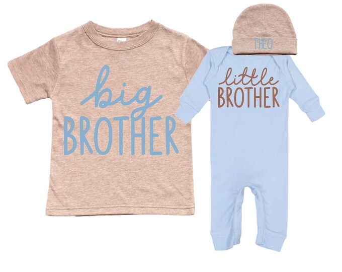Big Brother/Little Brother Matching Sibling Set. Baby Shower Gift. Take Home Outfit. Matching Sibling Set
