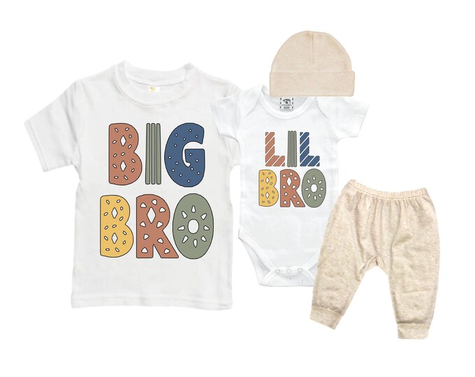 Big Brother/Little Brother Matching Sibling Set. Baby Shower Gift. Take Home Outfit. Matching Sibling Set