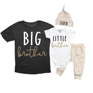 Big Brother/Little Brother Matching Sibling Set. Baby Shower Gift. Take Home Outfit. Matching Sibling Set